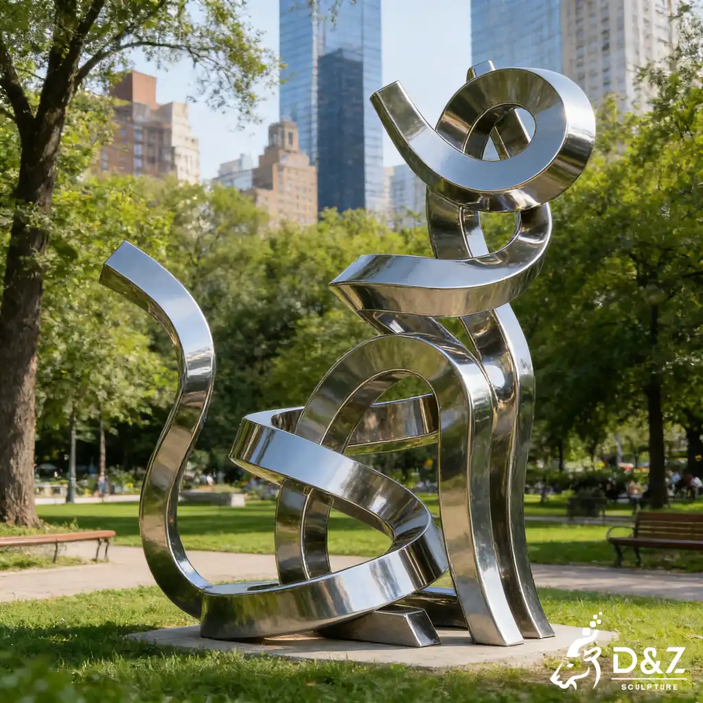 Large Mirror Metal Abstract Cat Sculpture for Garden DZN474-6 Large Mirror Metal Abstract Cat Sculpture for Garden DZN474-6