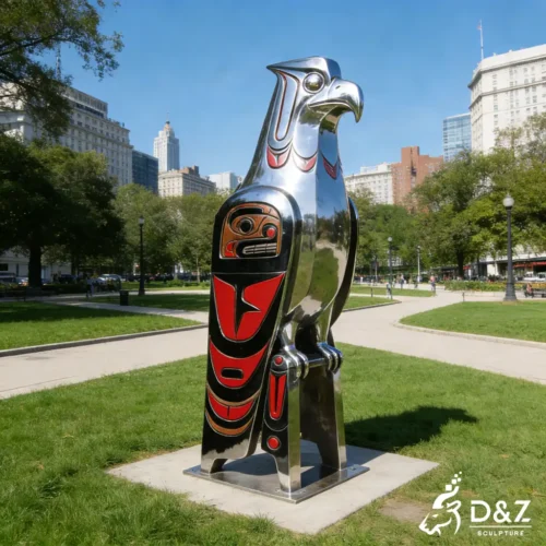 Abstract Stainless Steel Eagle Sculpture Modern Garden Art DZN497-5