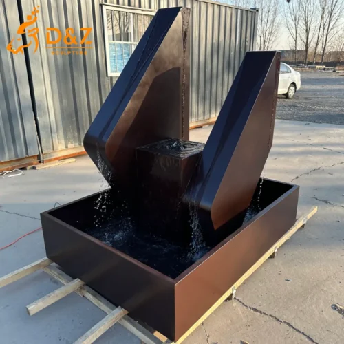 Geometric Copper Water Fountain Modern Outdoor for Sale DZN493-7