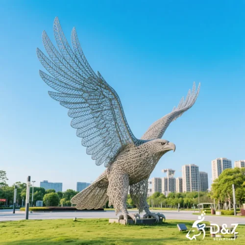 Majestic Woven Wire Eagle Sculpture Personalized Bird DZN491-4