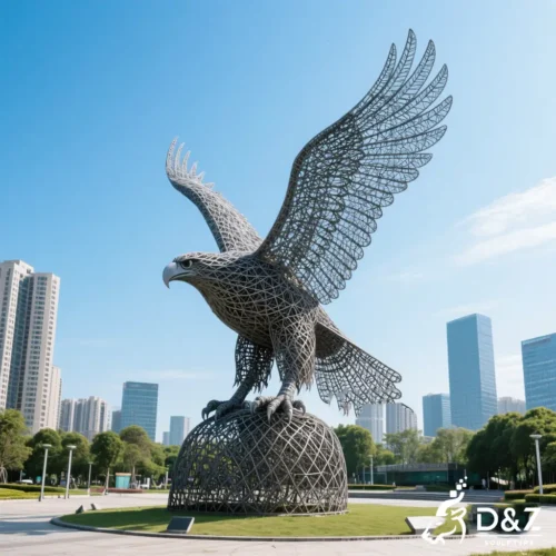 Majestic Woven Wire Eagle Sculpture Personalized Bird DZN491-6