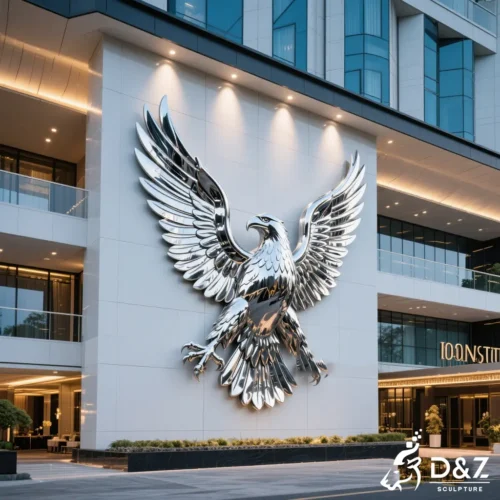 Large Stainless Steel Eagle Wall Sculpture for Luxury Space DZN494-4
