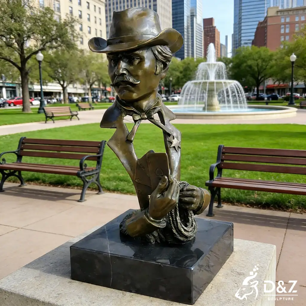 Bronze Doc Holliday Statue Wild Western Cowboy Hero Figure DZN498-6 Bronze Doc Holliday Statue Wild Western Cowboy Hero Figure DZN498-6