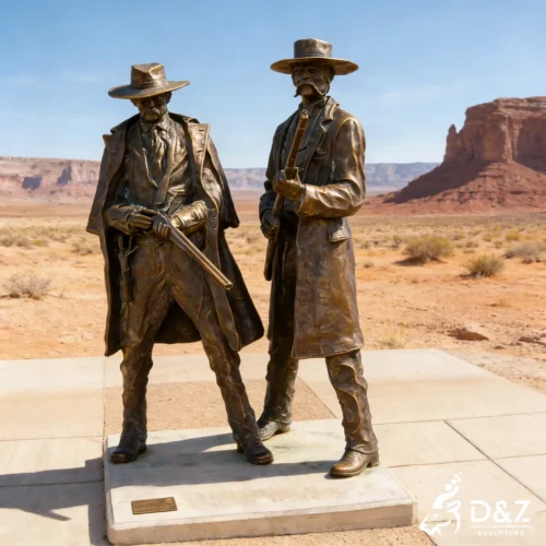 Bronze Doc Holliday Statue Wild Western Cowboy Hero Figure DZN498-7