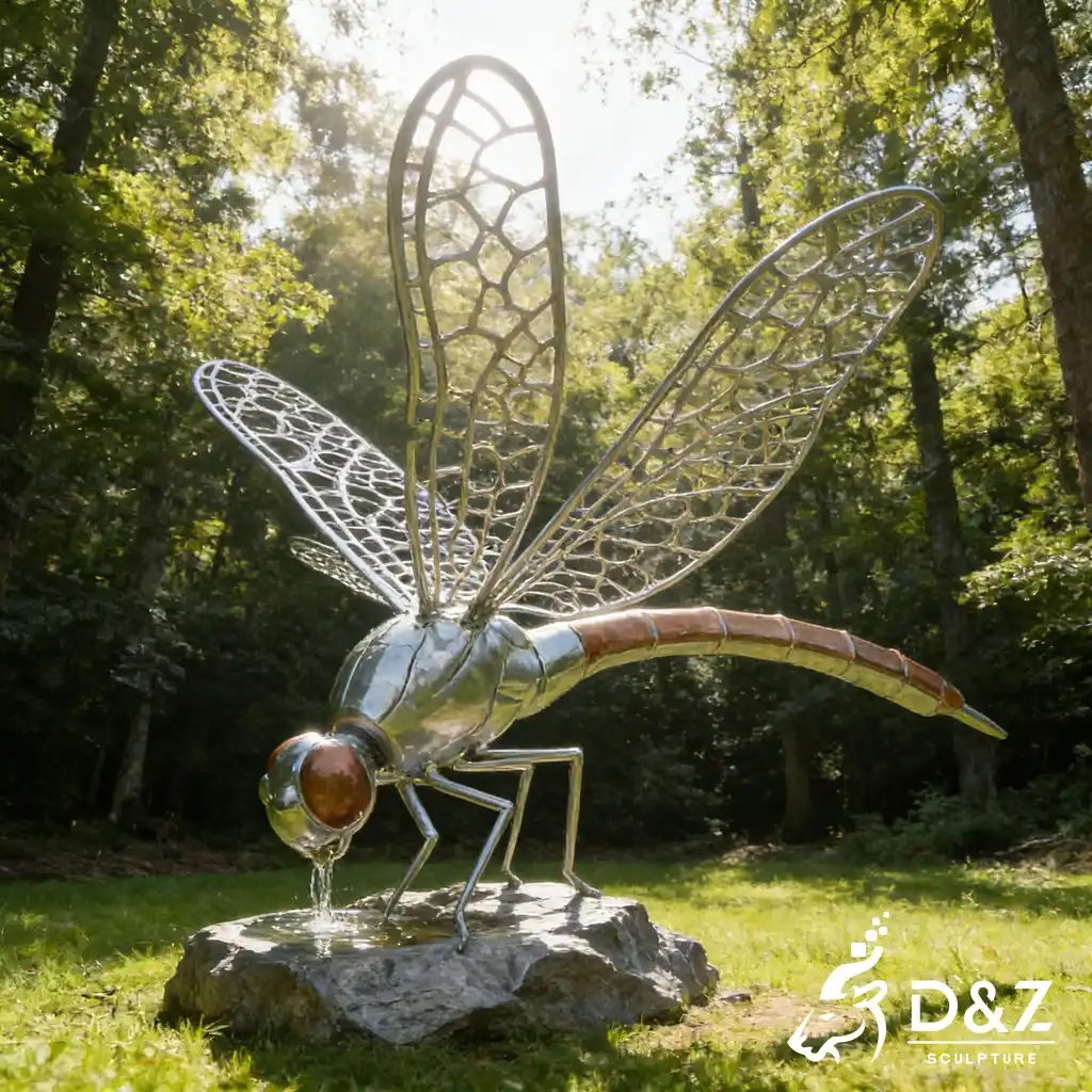 Giant Metal Dragonfly Sculpture - Outdoor Garden Art Decor DZN476-9