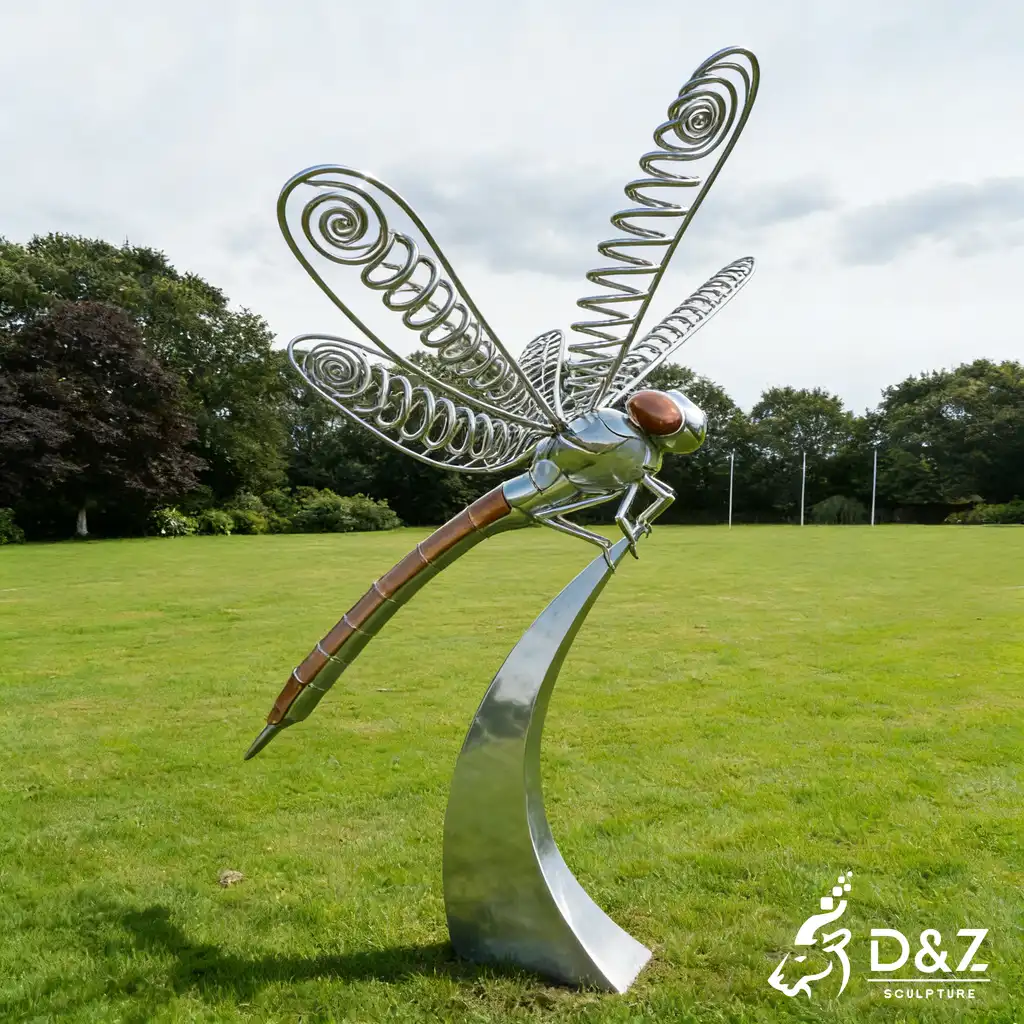 Giant Metal Dragonfly Sculpture - Outdoor Garden Art Decor DZN476-8