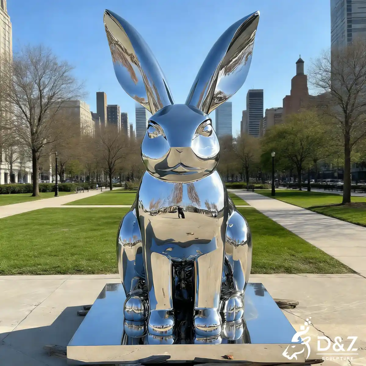 18 Large Modern Metal Bunny Rabbit Sculptures for Garden