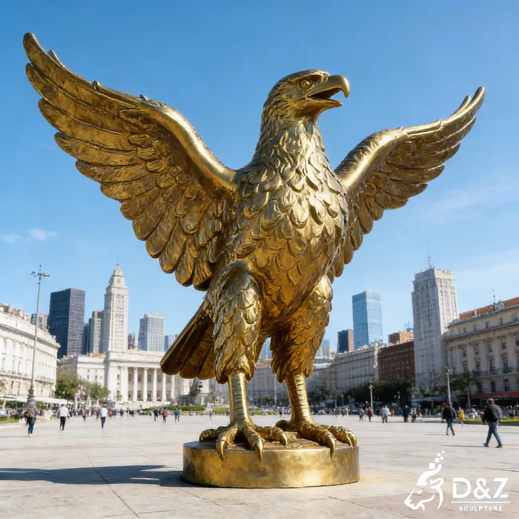 Outdoor Large Brass Golden Eagle Sculpture for Sale DZN488-1 Outdoor Large Brass Golden Eagle Sculpture for Sale DZN488-1