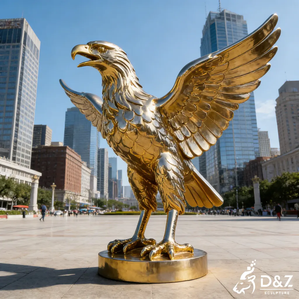 Outdoor Large Brass Golden Eagle Sculpture for Sale DZN488-4 Outdoor Large Brass Golden Eagle Sculpture for Sale DZN488-4
