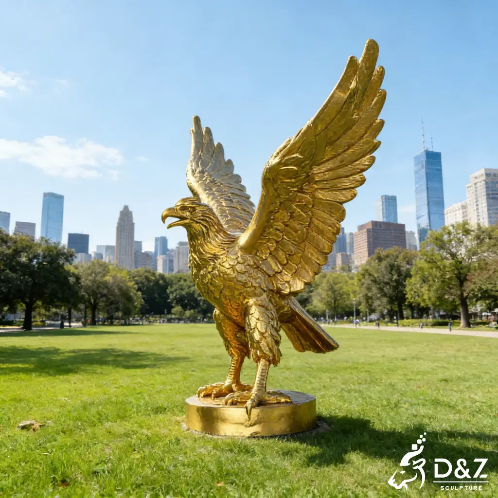 Outdoor Large Brass Golden Eagle Sculpture for Sale DZN488-6 Outdoor Large Brass Golden Eagle Sculpture for Sale DZN488-6