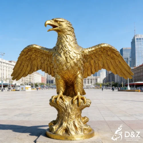 Outdoor Large Brass Golden Eagle Sculpture for Sale DZN488-7