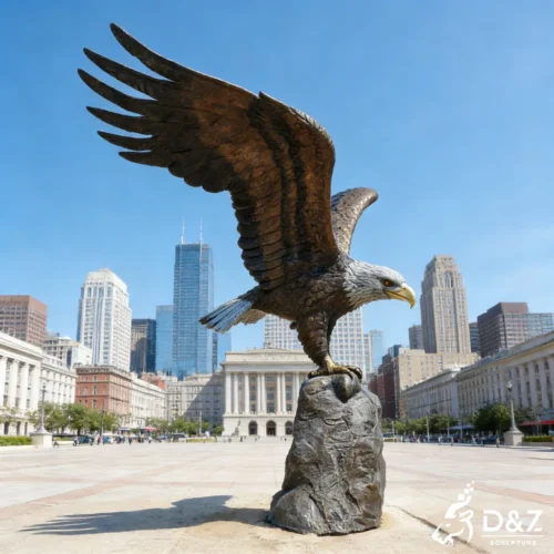 Large Bronze American Bald Eagle Sculpture Outdoor Carving DZN489-1