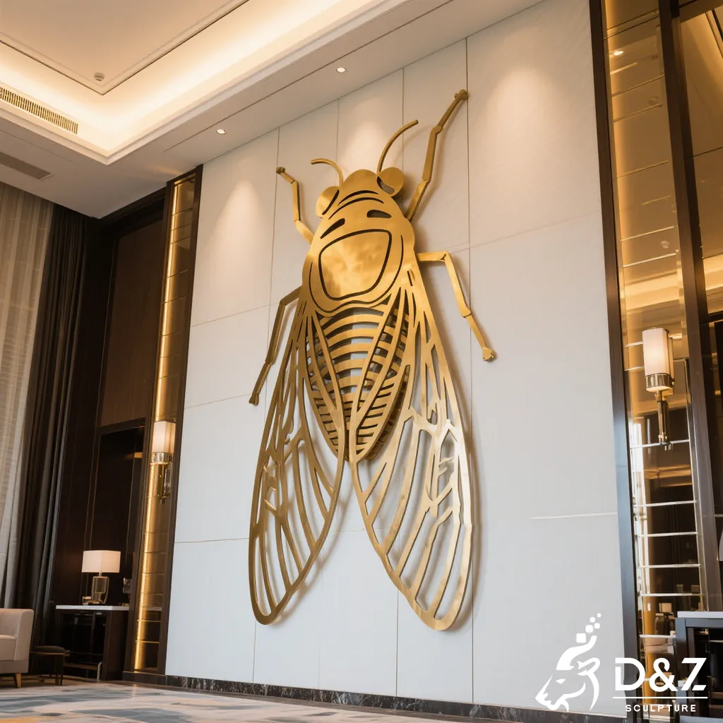 Luxury Metal Cicada Art Sculpture for Abstract Wall Decor DZN525-3 Luxury Metal Cicada Art Sculpture for Abstract Wall Decor DZN525-3
