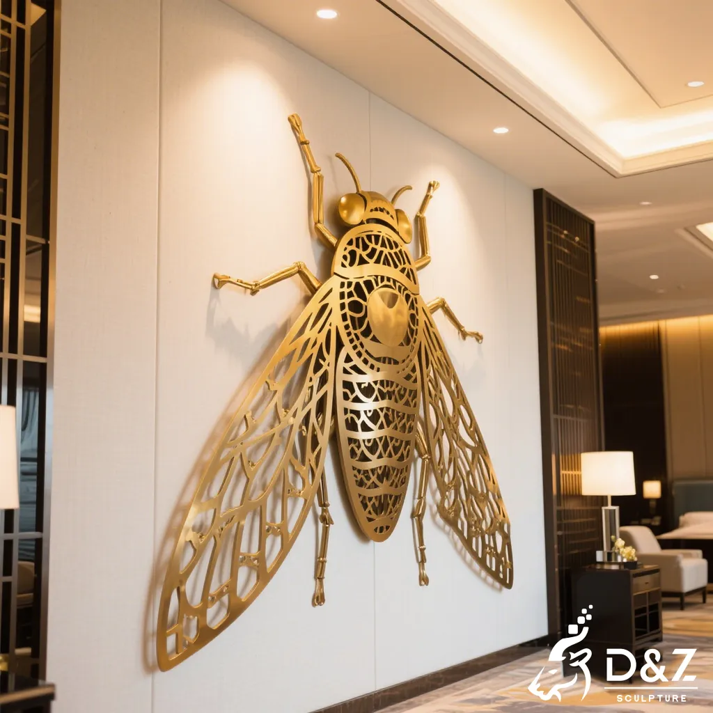 Luxury Metal Cicada Art Sculpture for Abstract Wall Decor DZN525-6 Luxury Metal Cicada Art Sculpture for Abstract Wall Decor DZN525-6