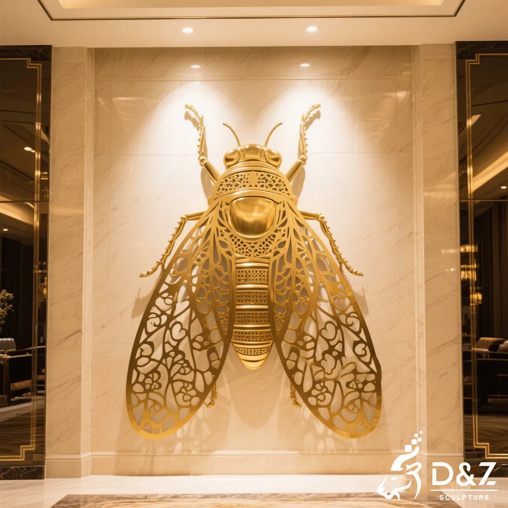 Luxury Metal Cicada Art Sculpture for Abstract Wall Decor DZN525-8 Luxury Metal Cicada Art Sculpture for Abstract Wall Decor DZN525-8