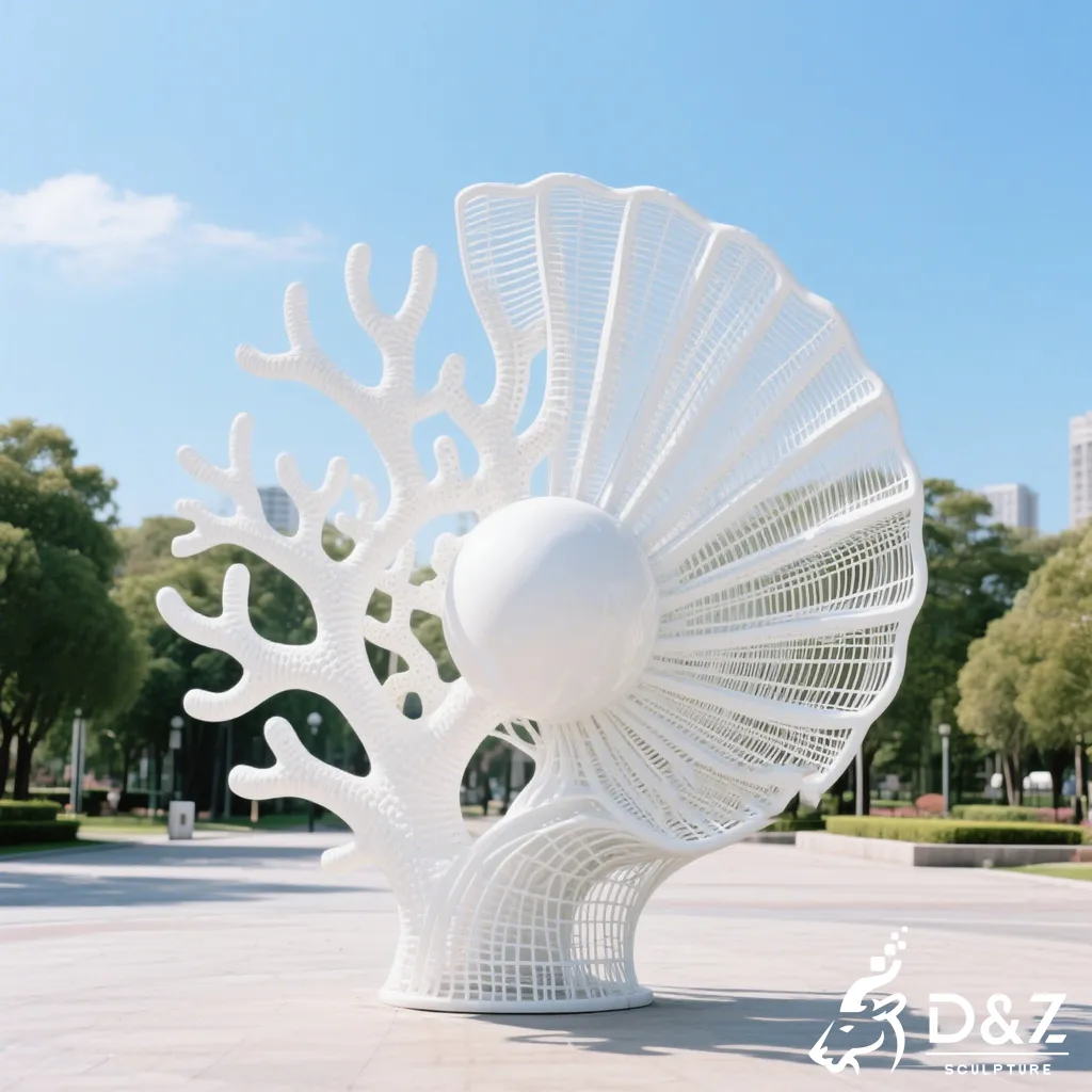 Large Wire Abstract Shell Sculpture Modern Coastal Art DZN524-6 Large Wire Abstract Shell Sculpture Modern Coastal Art DZN524-6