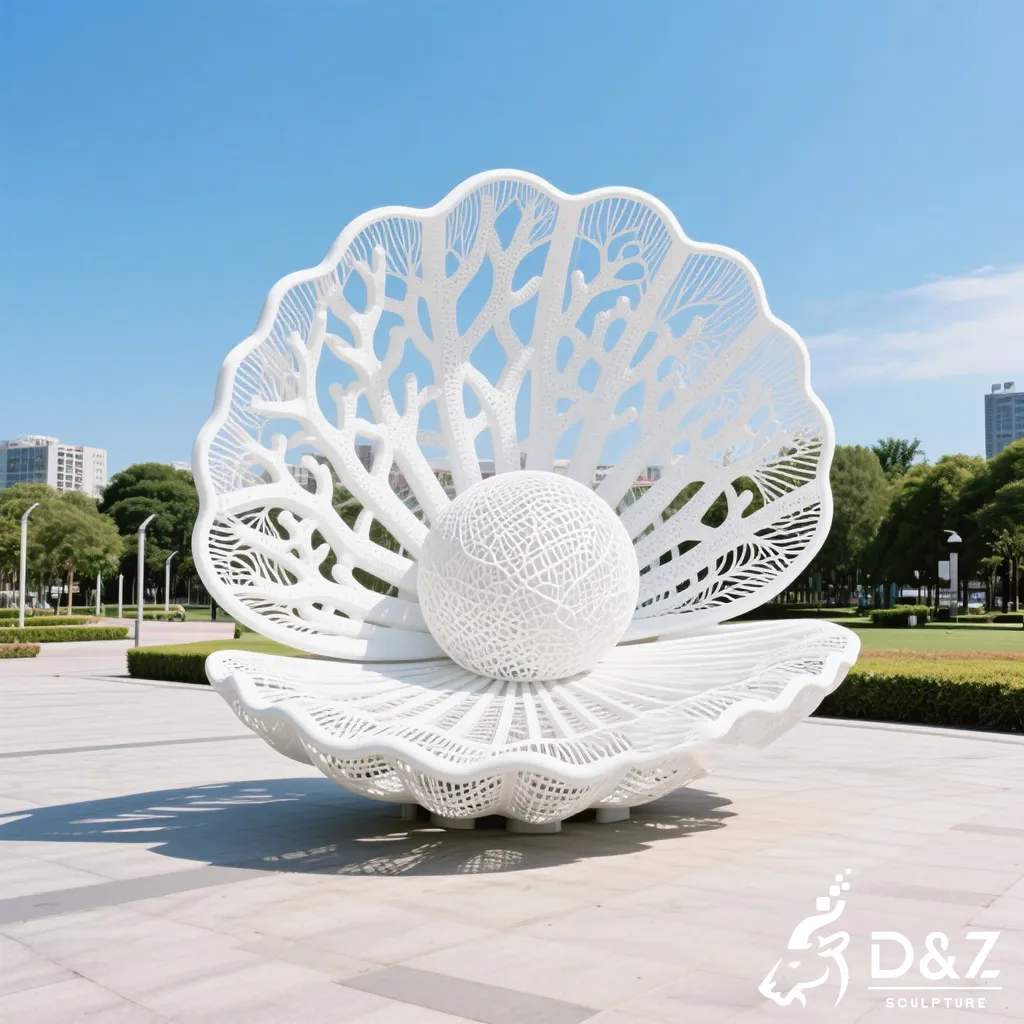 Large Wire Abstract Shell Sculpture Modern Coastal Art DZN524-8 Large Wire Abstract Shell Sculpture Modern Coastal Art DZN524-8