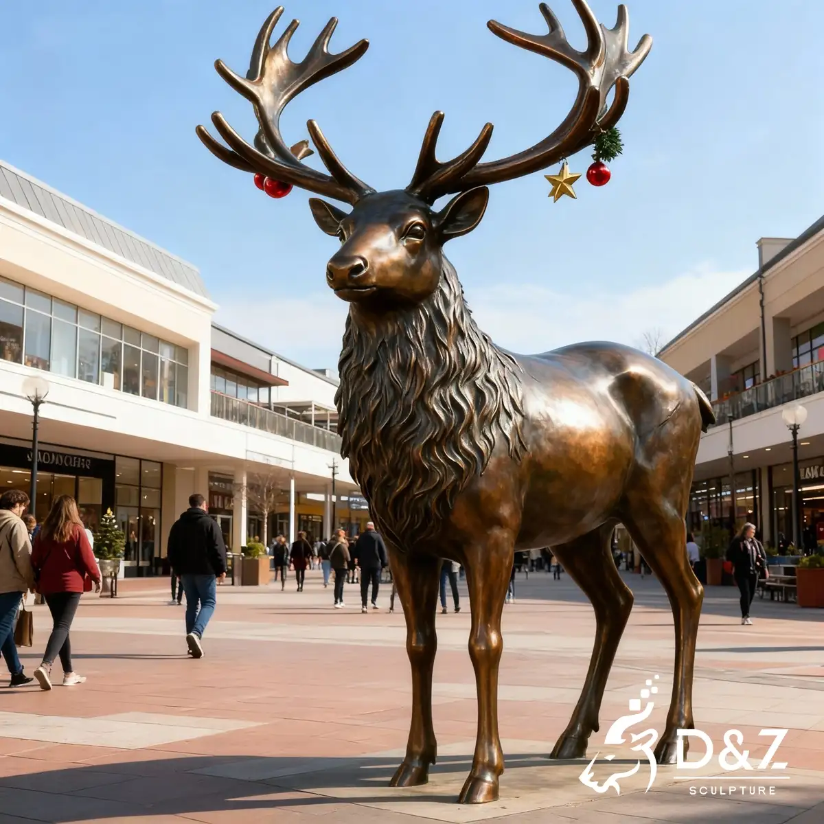 D&Z 15 Metal Deer Statues: Large Outdoor Elegant Ornaments-10