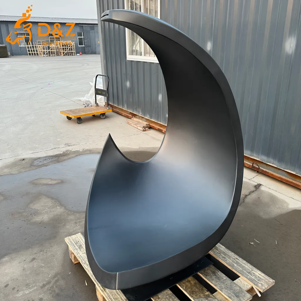 Curved Metal Black Modern Fountain C-shaped Waterfall DZN519-1 Curved Metal Black Modern Fountain C-shaped Waterfall DZN519-1