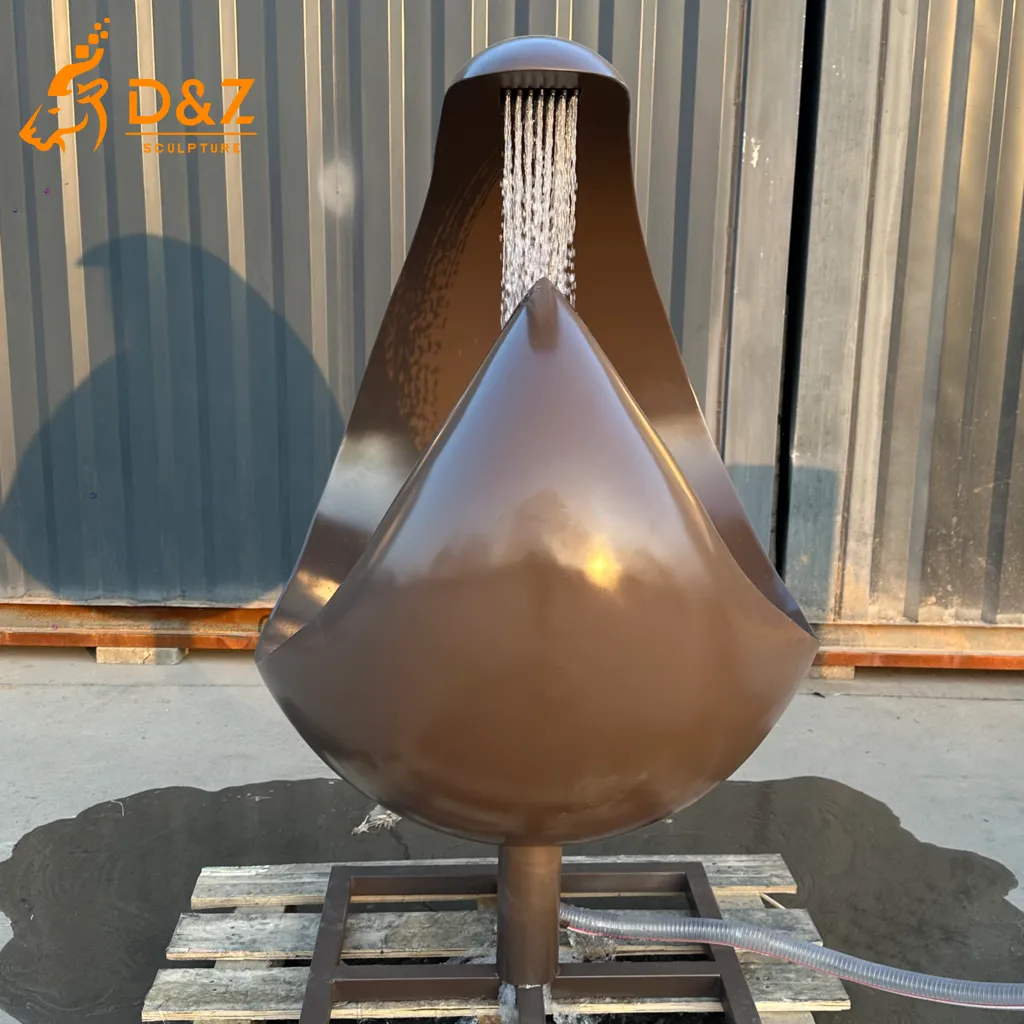 Modern Abstract Metal Crescent Moon Fountain for Yard DZN516-6 Modern Abstract Metal Crescent Moon Fountain for Yard DZN516-6