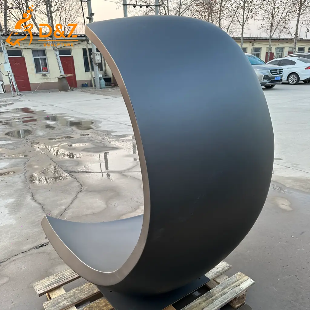 Curved Metal Black Modern Fountain C-shaped Waterfall DZN519-6 Curved Metal Black Modern Fountain C-shaped Waterfall DZN519-6
