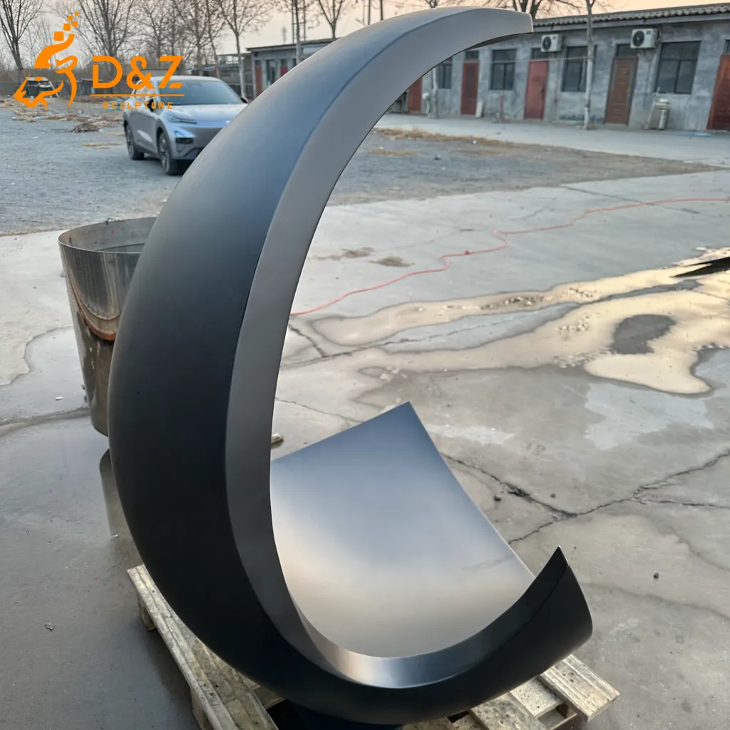 Curved Metal Black Modern Fountain C-shaped Waterfall DZN519-9 Curved Metal Black Modern Fountain C-shaped Waterfall DZN519-9