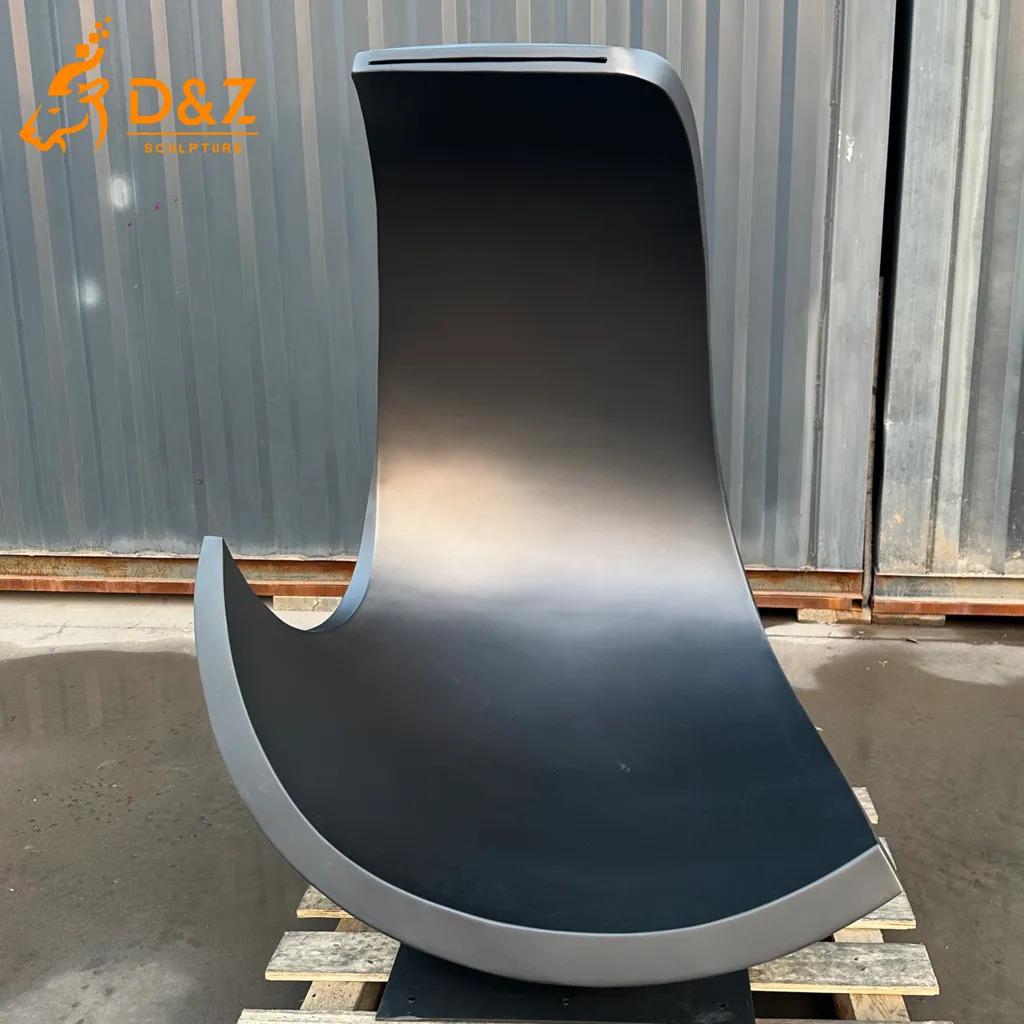 Curved Metal Black Modern Fountain C-shaped Waterfall DZN519-7 Curved Metal Black Modern Fountain C-shaped Waterfall DZN519-7