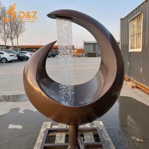 Modern Abstract Metal Crescent Moon Fountain for Yard DZN516-10 crescent moon fountain Modern Abstract Metal Crescent Moon Fountain for Yard DZN516-10 crescent moon fountain