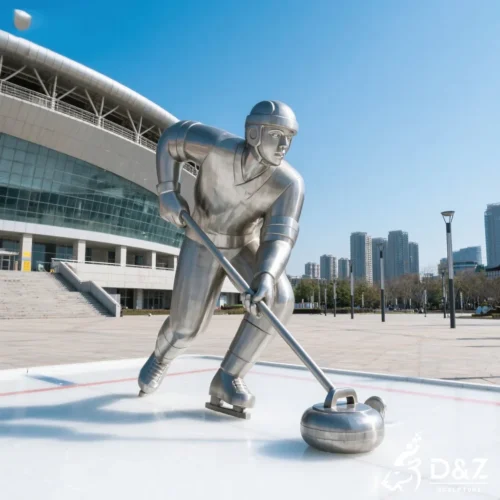 Modern Metal Curling Sports Sculpture for Stadiums DZN511-1