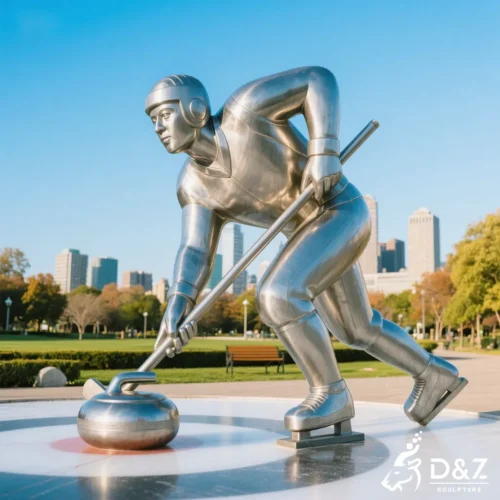 Modern Metal Curling Sports Sculpture for Stadiums DZN511-8 Modern Metal Curling Sports Sculpture for Stadiums DZN511-8