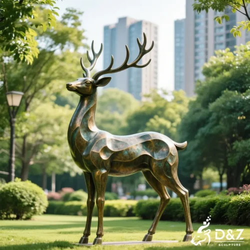 Custom Outdoor Hollow Bronze Deer Statue for Sale DZN509-2