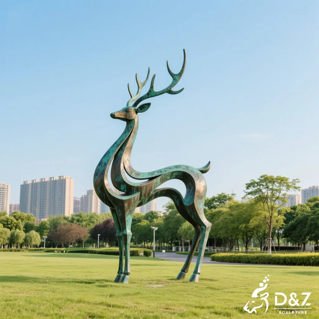 Custom Outdoor Hollow Bronze Deer Statue for Sale DZN509-4