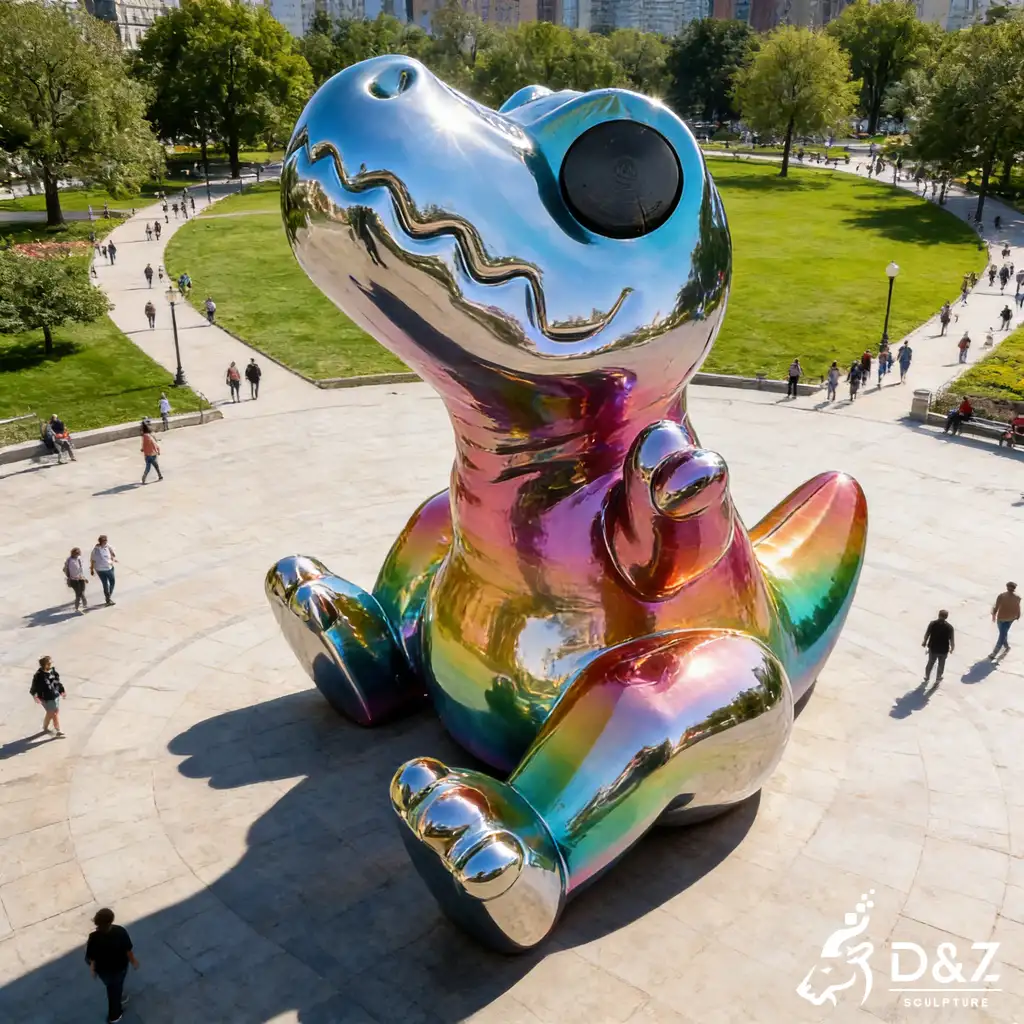 Modern Origami T-Rex Sculpture Large Metal Playground Art DZN500-1 Modern Origami T-Rex Sculpture Large Metal Playground Art DZN500-1