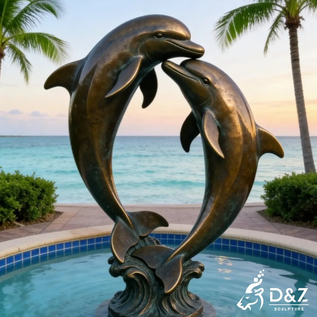 Large Outdoor Bronze Dolphin Statue for Seaside DZN513-1 Large Outdoor Bronze Dolphin Statue for Seaside DZN513-1