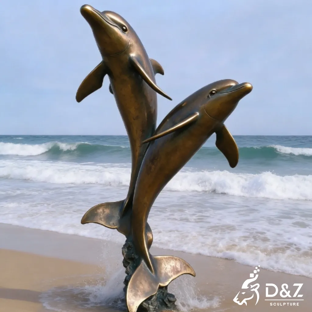 Large Outdoor Bronze Dolphin Statue for Seaside DZN513-2 Large Outdoor Bronze Dolphin Statue for Seaside DZN513-2