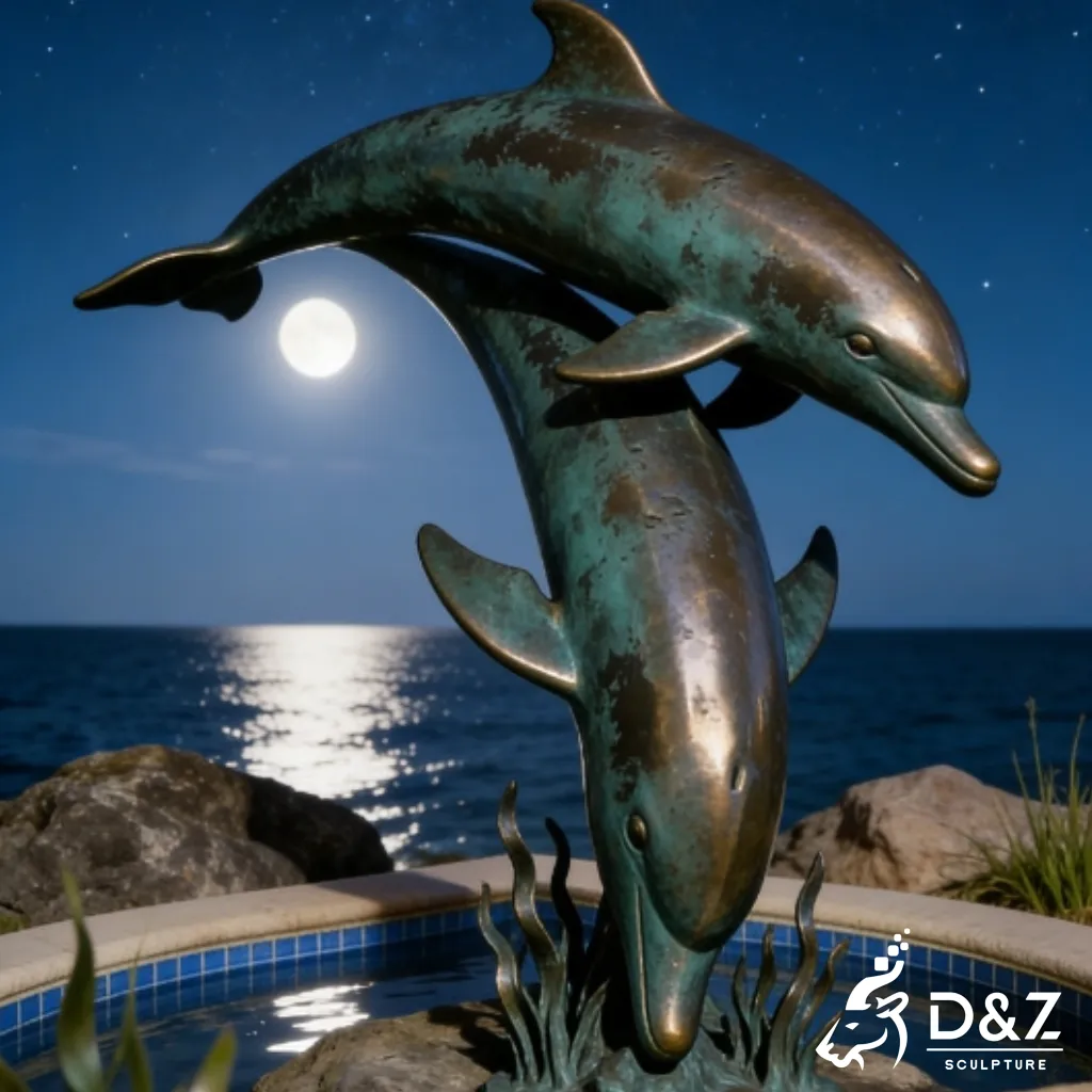 Large Outdoor Bronze Dolphin Statue for Seaside DZN513-5 Large Outdoor Bronze Dolphin Statue for Seaside DZN513-5