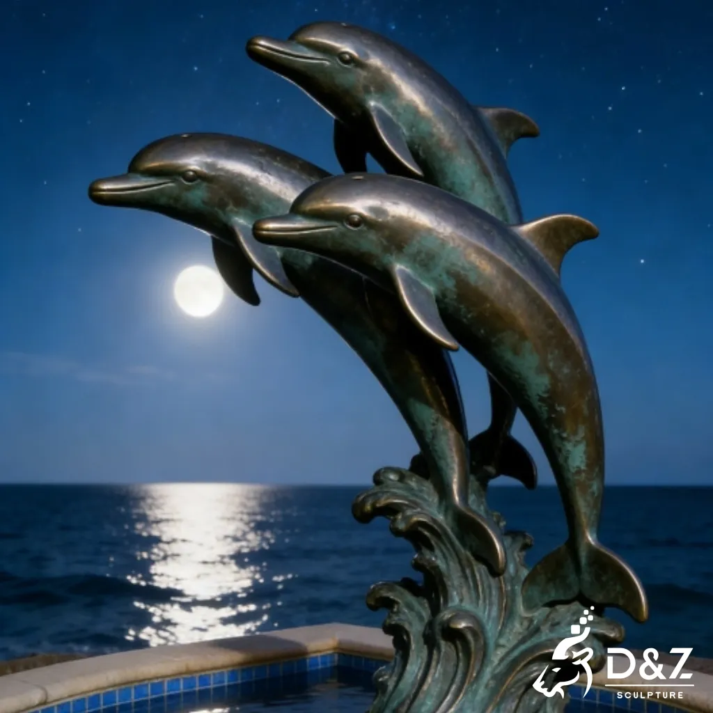 Large Outdoor Bronze Dolphin Statue for Seaside DZN513-6 Large Outdoor Bronze Dolphin Statue for Seaside DZN513-6