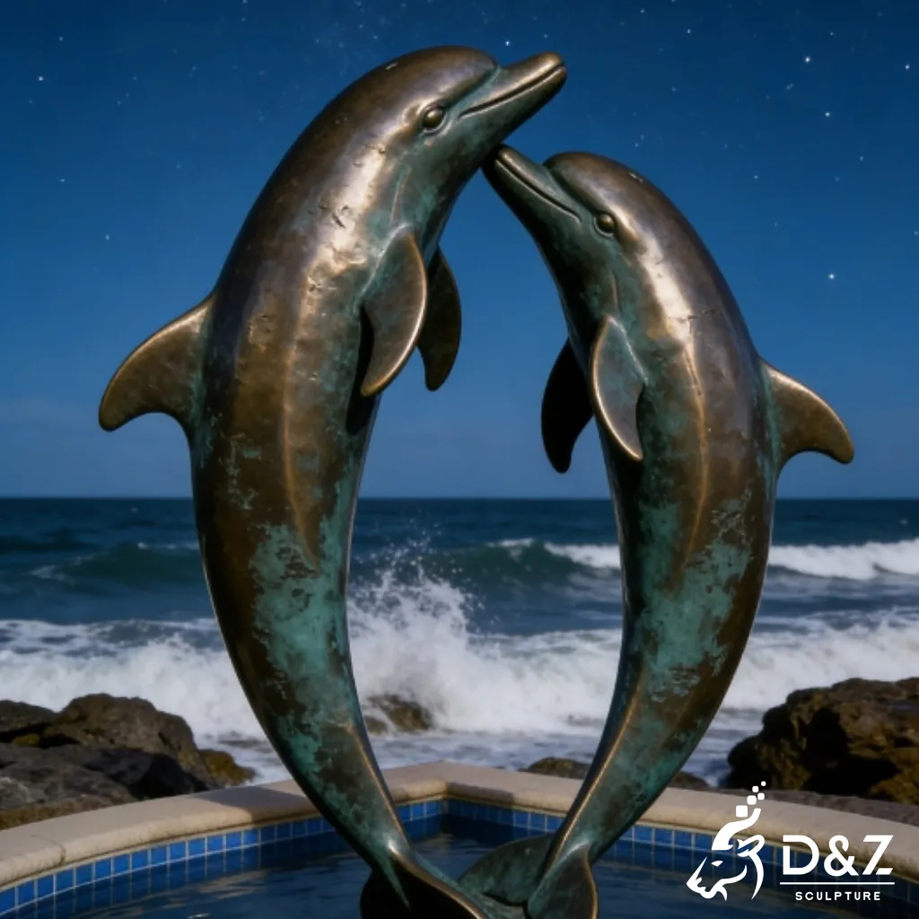 Large Outdoor Bronze Dolphin Statue for Seaside DZN513-7 Large Outdoor Bronze Dolphin Statue for Seaside DZN513-7