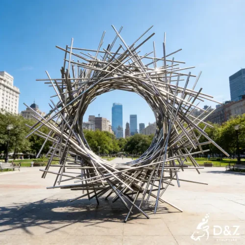 Large Standing Abstract Stick Sculpture Modern Metal Display DZN514-1