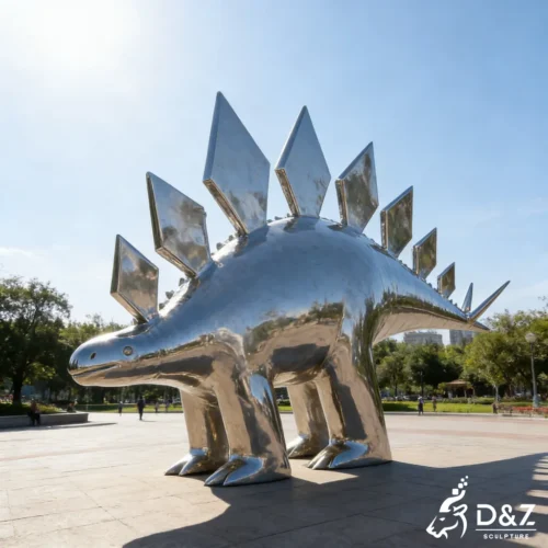 Large Stegosaurus Sculpture Metal Dinosaur Garden Ornament DZN501-3