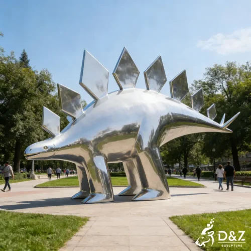 Large Stegosaurus Sculpture Metal Dinosaur Garden Ornament DZN501-4 Large Stegosaurus Sculpture Metal Dinosaur Garden Ornament DZN501-4