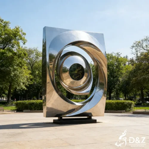 Modern Mirror Metal Abstract Eye Sculpture for Plaza DZN520-1