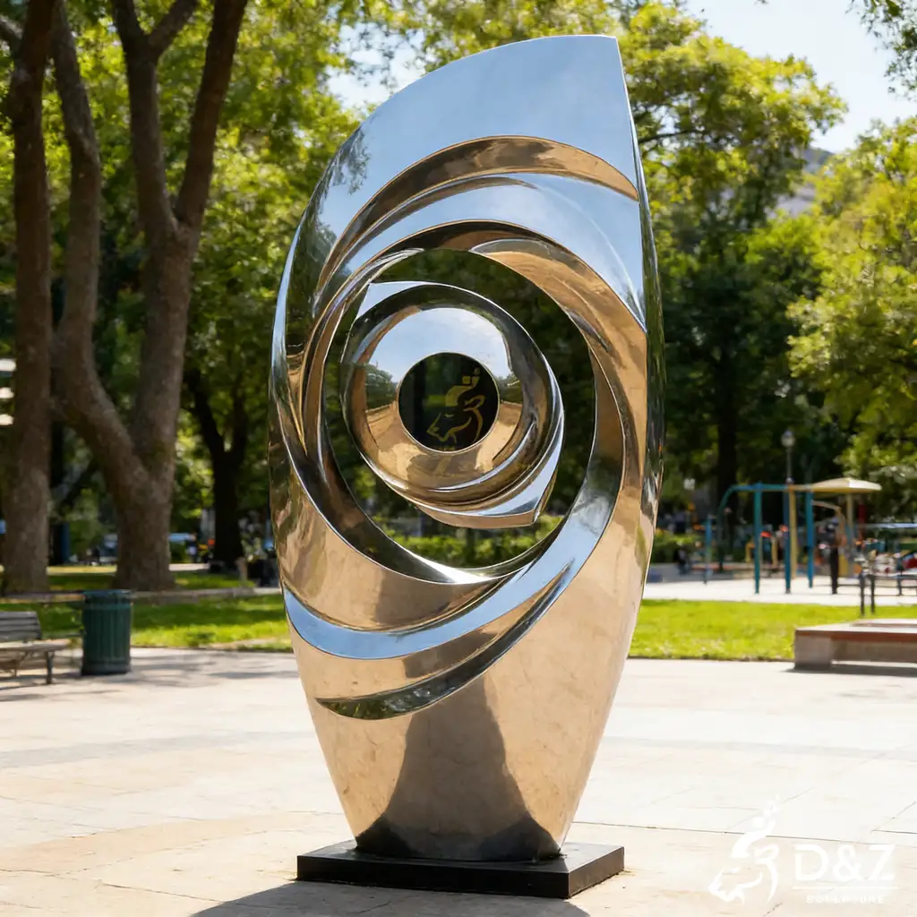 Modern Mirror Metal Abstract Eye Sculpture for Plaza DZN520-6 Modern Mirror Metal Abstract Eye Sculpture for Plaza DZN520-6