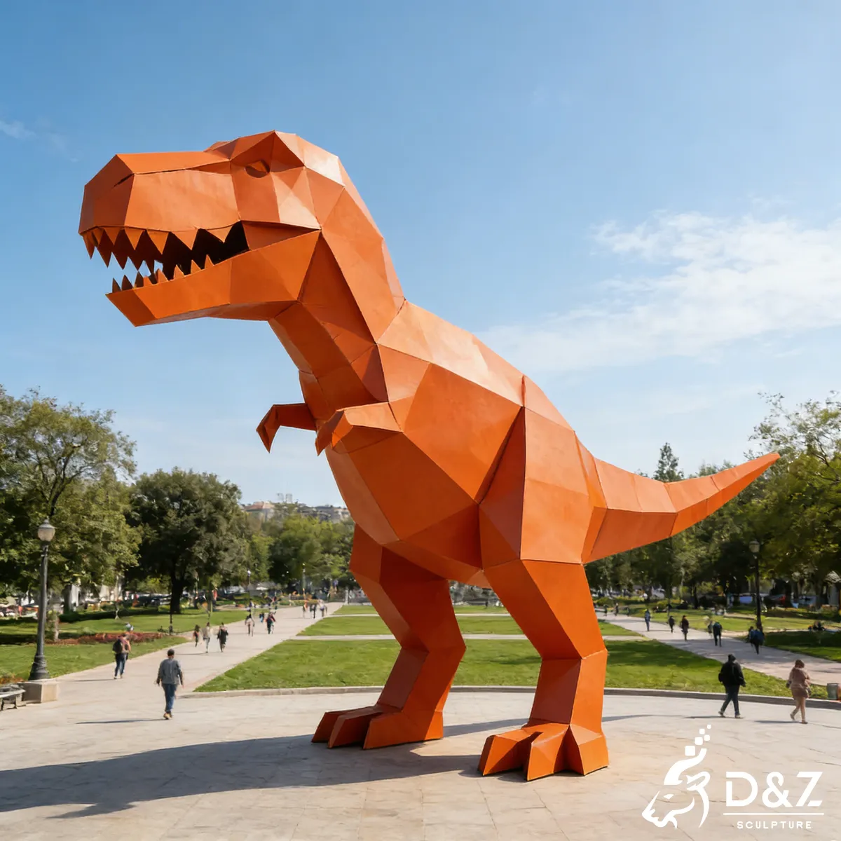 16 Metal Dinosaur Sculptures: Transform Spaces with Prehistoric Art-t rex sculpture 16 Metal Dinosaur Sculptures: Transform Spaces with Prehistoric Art-t rex sculpture