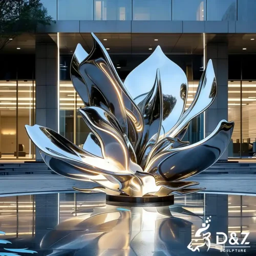 Korean Modern Flower Sculpture Metal Mugunghwa Flower Art DZN535-1 Korean Modern Flower Sculpture Metal Mugunghwa Flower Art DZN535-1