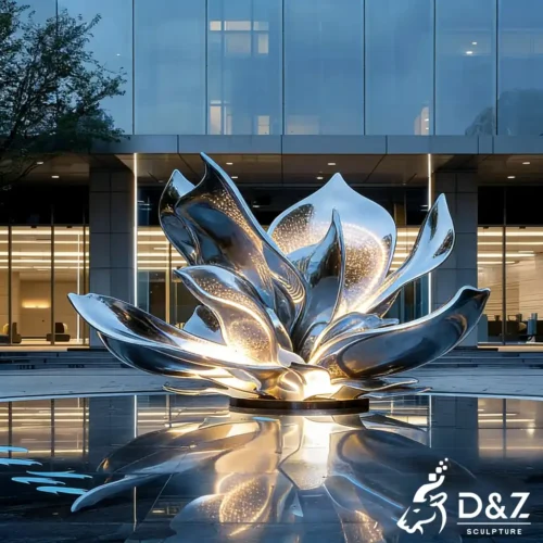 Korean Modern Flower Sculpture Metal Mugunghwa Flower​ Art DZN535-2