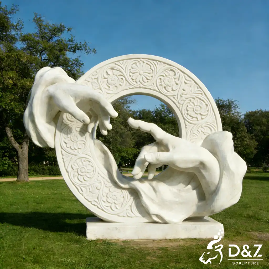 White Marble Hand Sculpture Inspired Creation of Adam DZN569-3 White Marble Hand Sculpture Inspired Creation of Adam DZN569-3