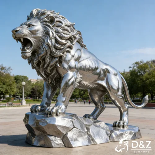 Modern Metal Large Lion Sculpture Outdoor Garden Art DZN570-1 Modern Metal Large Lion Sculpture Outdoor Garden Art DZN570-1