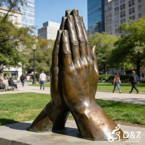 Large Bronze Praying Hands Sculpture Outdoor Garden Art DZN564-1