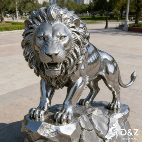 Modern Metal Large Lion Sculpture Outdoor Garden Art DZN570-2